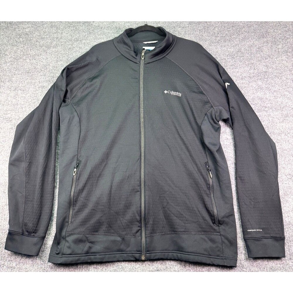 Columbia Titanium Omni Wick Full Zip Jacket Black XL Mens Lightweight Stretch